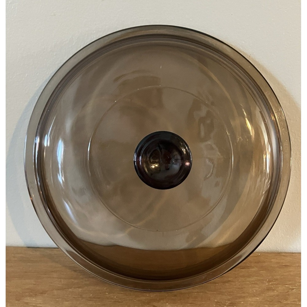 PYREX - V-1.5-C  Replacement LID - VISION WARE - Amber -LID ONLY 6 3/8" Diameter